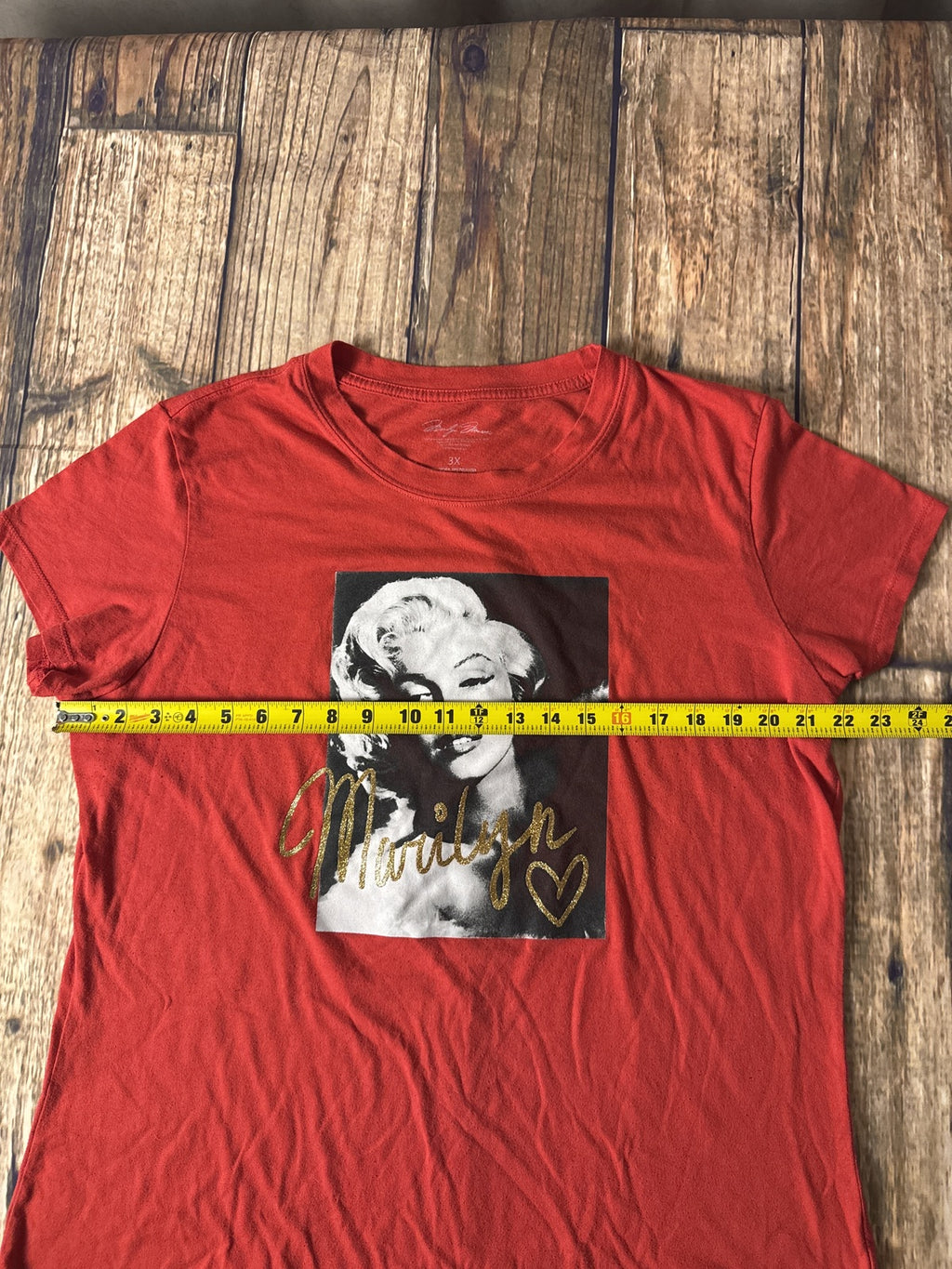 Marilyn Monroe Graphic T-Shirt Red Women’s 3X