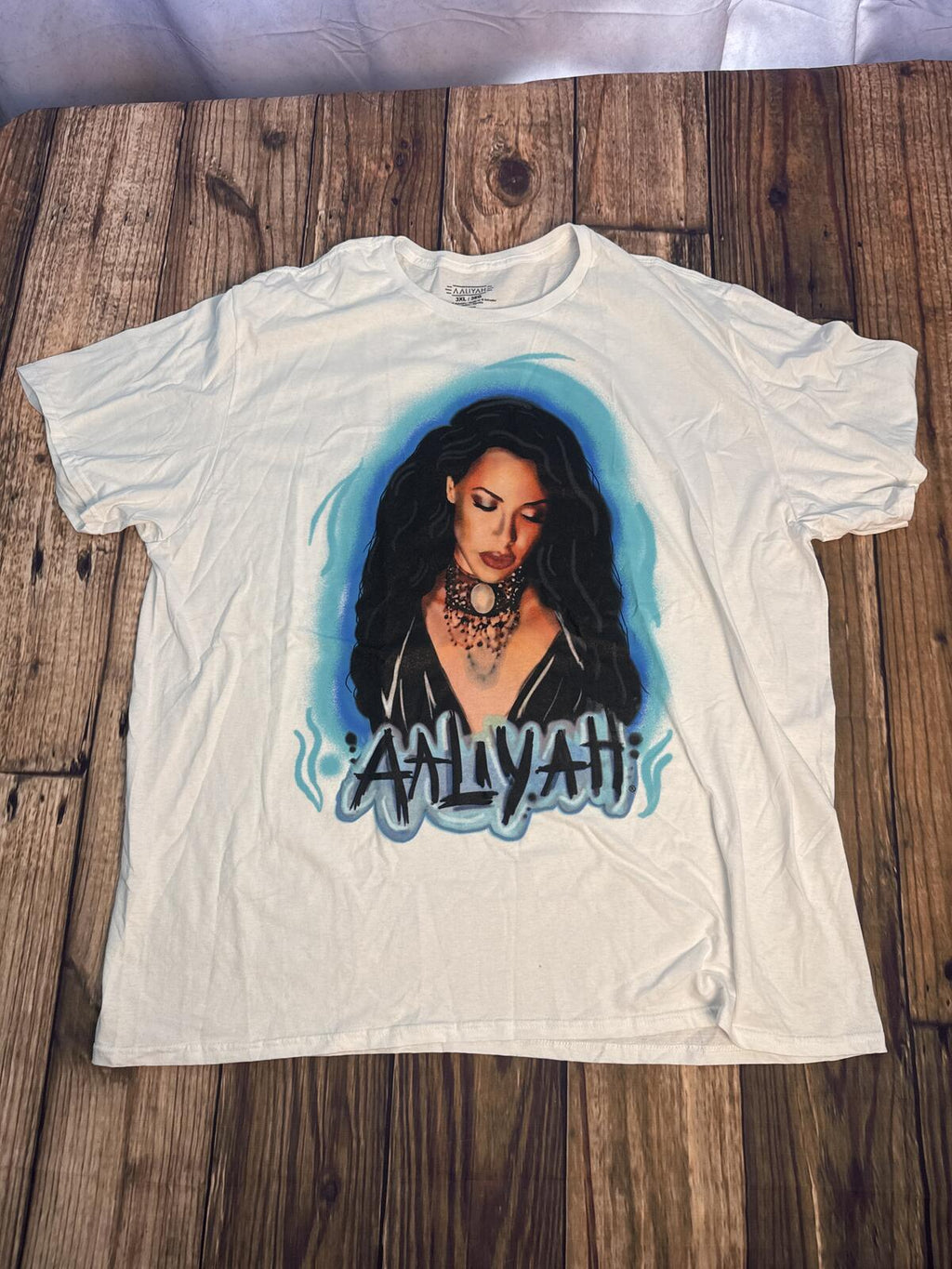 Aaliyah Graphic T Shirt Mens 3XL White R&B Music Tee