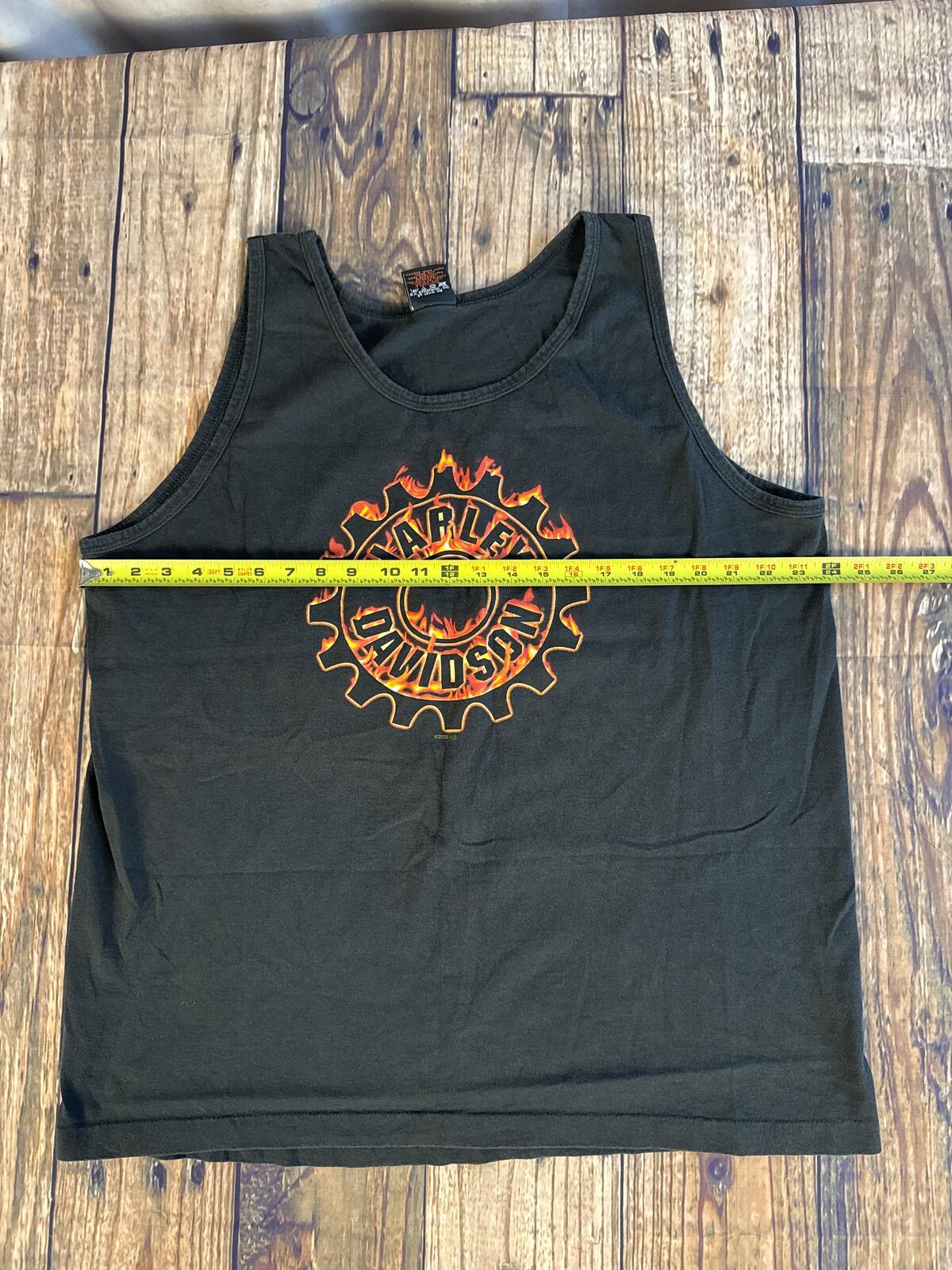 Harley Davidson Athens Ohio Flame Tank Top Black XL USA Vintage