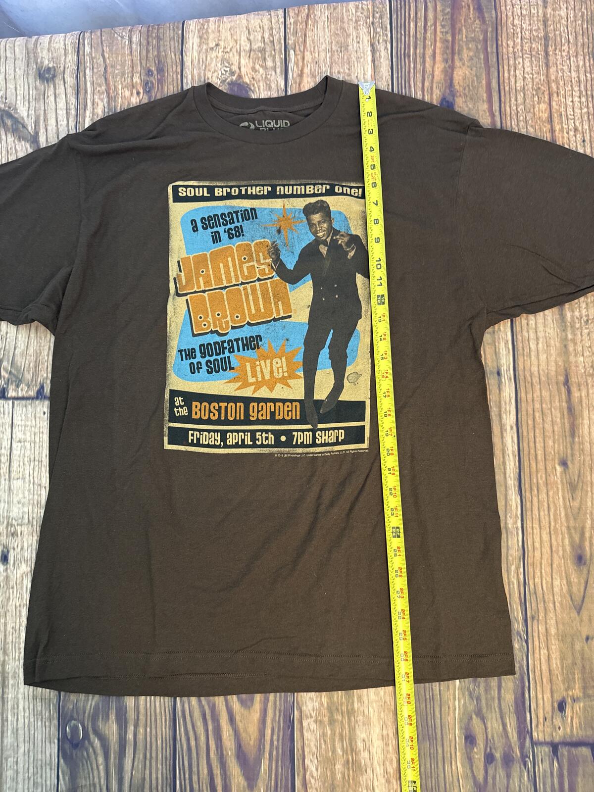 James Brown Godfather Of Soul Graphic T Shirt Mens XL Liquid Blue