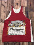 Budweiser King of Beers Tank Top Red White 2002 Graphic Shirt