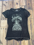 Johnny Cash Sun Records Burnout Graphic T Shirt Womens XL Black