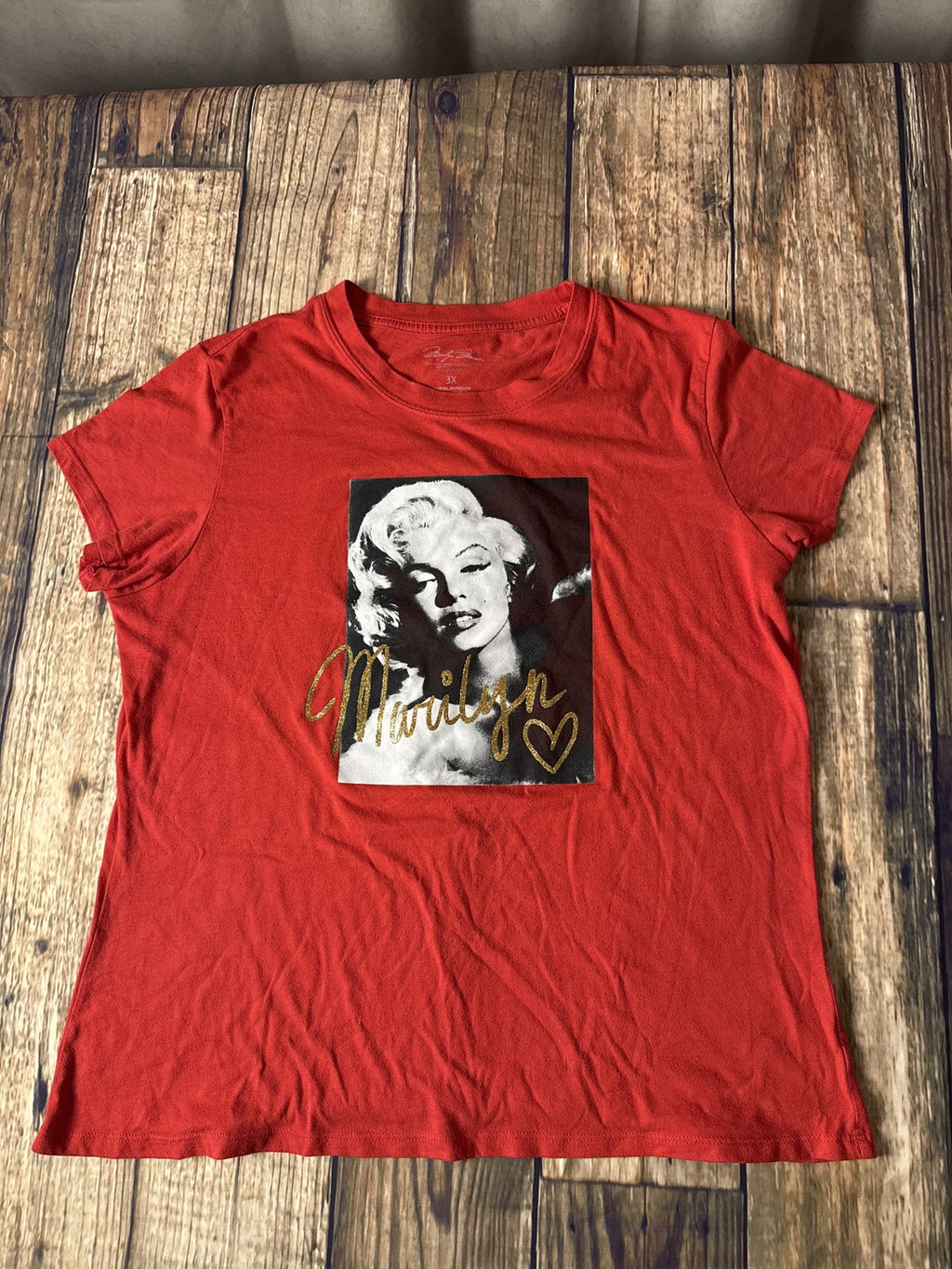 Marilyn Monroe Graphic T-Shirt Red Women’s 3X