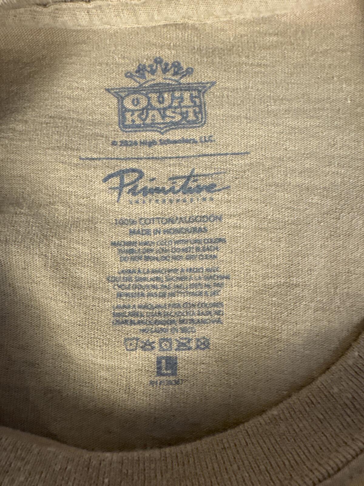 Outkast x Primitive Graphic T-Shirt Tan Large Hip Hop Streetwear Tee