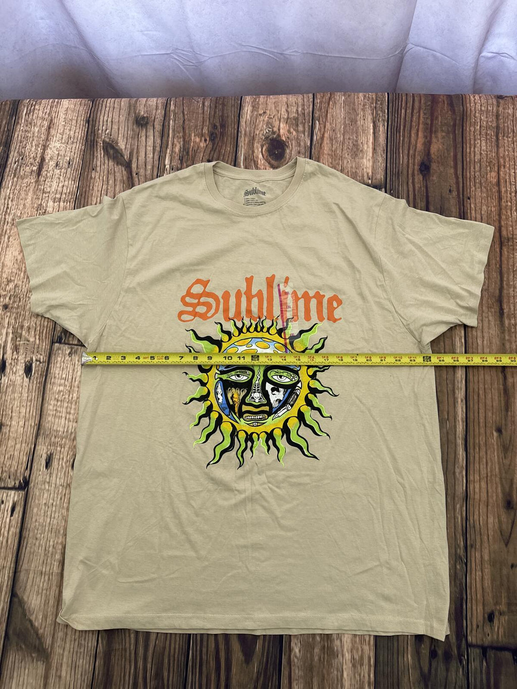Sublime Sun Logo Graphic T Shirt Mens 2XL Tan Band Tee