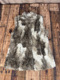 Cabi Faux Fur Vest Womens Medium Brown Beige Zip Up Layering Vest