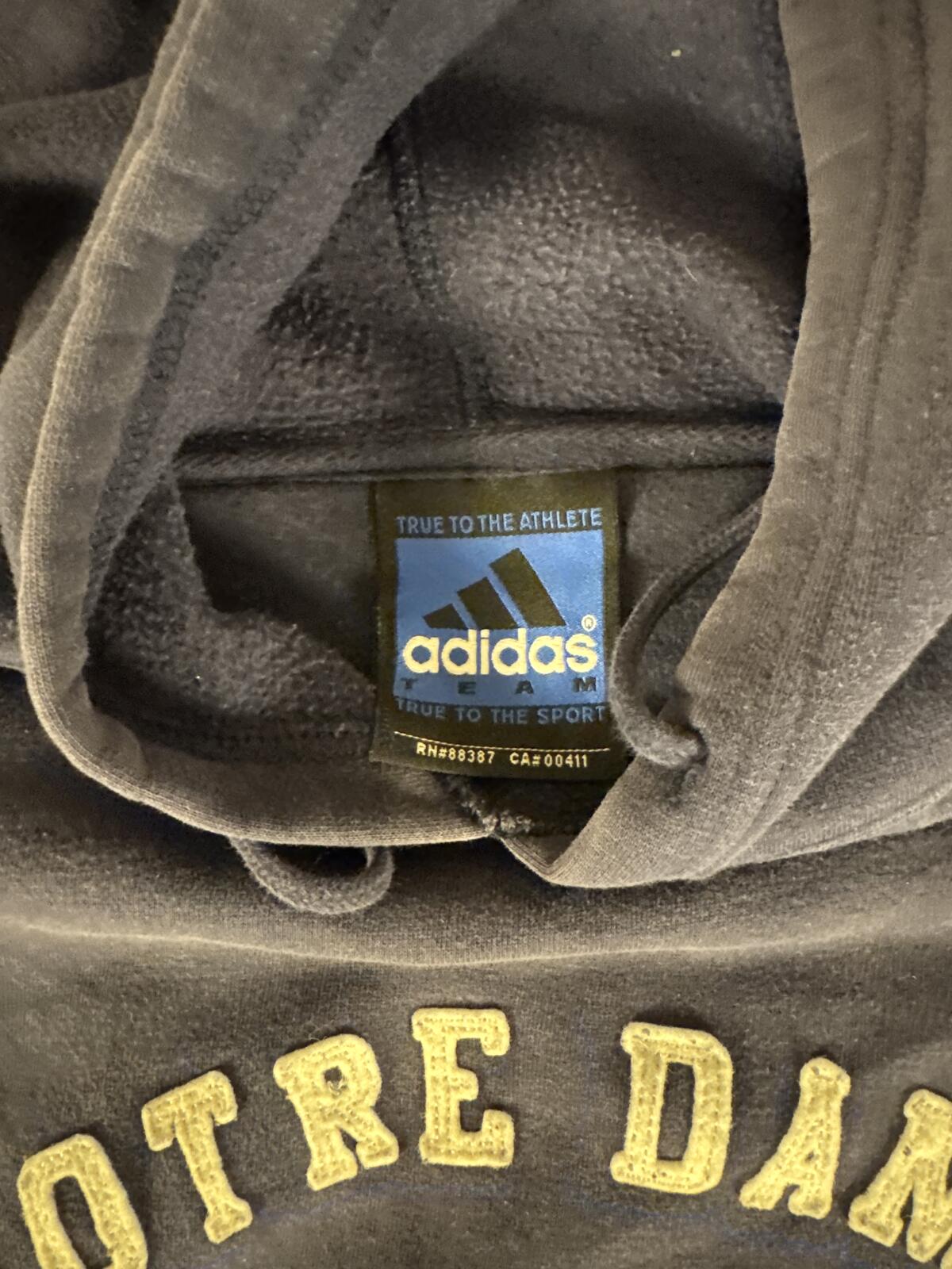 Adidas Notre Dame Fighting Irish Hoodie Large Navy Pullover Sweatshirt