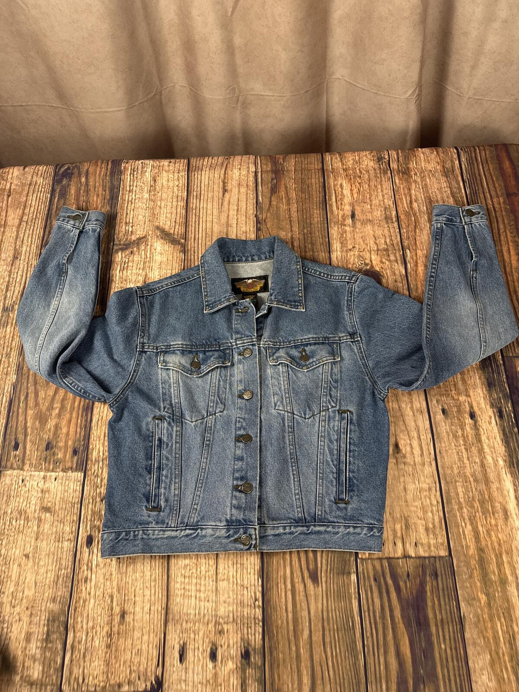 Vintage Y2K Harley-Davidson Women’s Denim Jacket Back Graphic